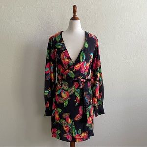 FARM RIO black cashew side tie mini dress